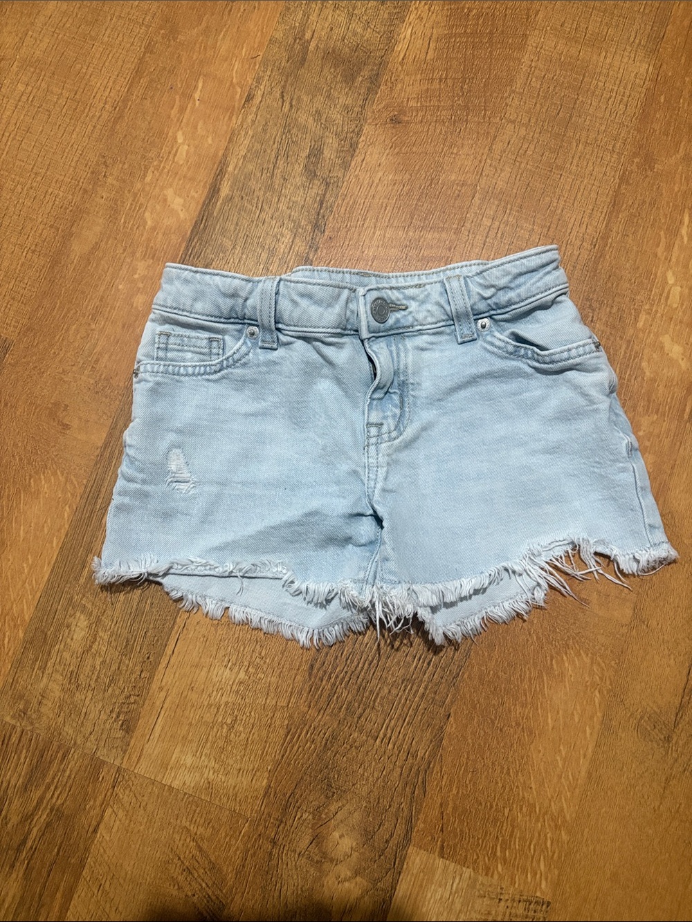 Cat & Jack Light Blue Denim Girls' Frayed Hem Shorts